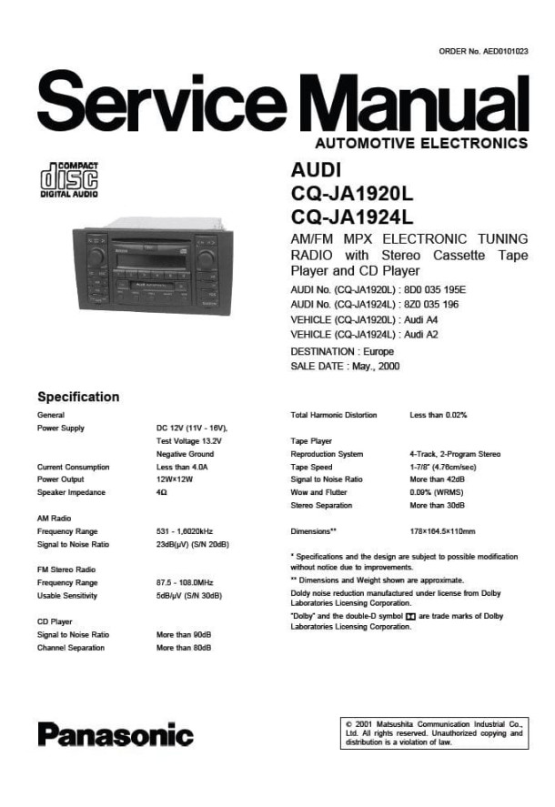 CQ-JA1920L, CQ-JA1924L_Audi